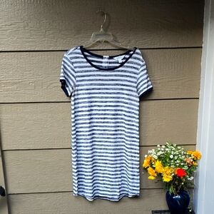 Market And Spruce  Britta Navy White Striped Knit Dress SP